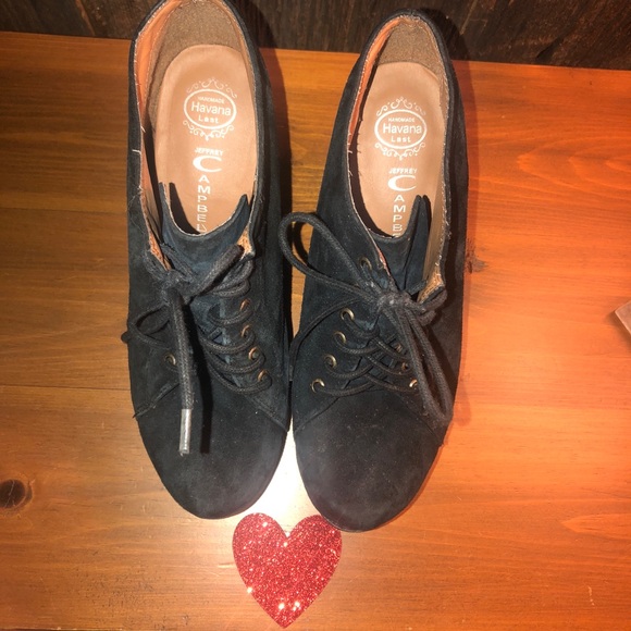 Jeffrey Campbell suede 99 Tie Wedge Booties - Picture 4 of 4